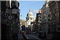 Looking along Fleet St to St Paul