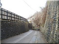 Eastern approach to Church Road railway bridge, Risca