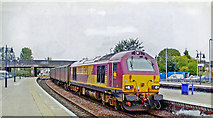 NS7993 : Stirling Station, with Up van train by Ben Brooksbank
