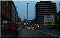 View north along Great Victoria Street north of the interchange with Albion Street