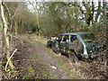 Abandoned car by footpath 119