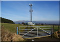 Mobile phone mast with Pendle Hill behind