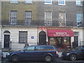 North Gower Street, NW1: Speedy?s caf? and Mazzini blue plaque