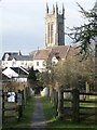 Cattistock: footpath to the church