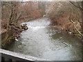 Afon Lwyd flows towards New Road, New Inn, Pontypool