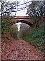 Looking west at Wilden Top Road bridge over former railway line