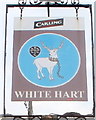 ST1996 : Pub sign, White Hart, Pentwynmawr by Jaggery