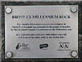 Plaque on the Bromley Millennium Rock, Station Road / Martin