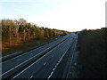 Looking south on the A3 (M) from the bridge in Portsmouth Road