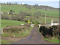 Minor road drops towards the A303