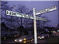 Fingerpost on Coombe Lane