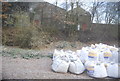 Aggregate bags by the railway line, Lenham