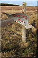 NJ0346 : Tomcork Farm sign by Dorothy Carse