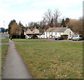 A48 houses opposite the road to Llandevaud