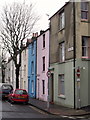 Pastelled houses in Park Street, Brighton