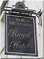 Sign for the Royal Hotel, Priestpopple