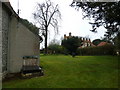 A verdant churchyard at Saint Swithun, Martyr Worthy