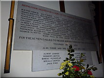 SU4739 : Holy Trinity, Wonston: war memorials by Basher Eyre