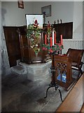 SU4739 : Holy Trinity, Wonston: the incumbent's chair by Basher Eyre