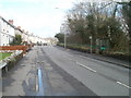 Bus stop and 20mph speed limit on A4230, Cadoxton