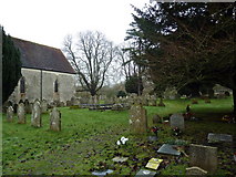SU4739 : Holy Trinity, Wonston: the churchyard in winter by Basher Eyre