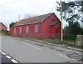 Red corrugated building, Cilfrew