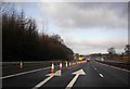 M 74 junction 10, with roadworks