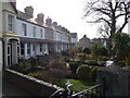 A terraced street with gardens in Caernarfon