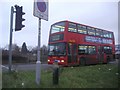 Bus on Target roundabout, Northolt