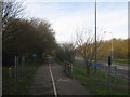 Cyclepath and footpath junction beside North Dane Way