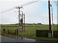 Power lines and farmland on the outskirts of Kilkeel