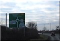 SO5947 : Road sign on the A417 near Burley Gate by N Chadwick