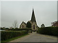 Looking from the vicarage towards the parish church