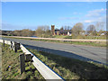 View across the A525 towards St Dunawd