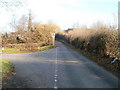 Cwmbran : St Dials Road narrows to a single-track road