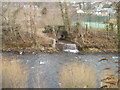 Small footbridge across stream flowing into Ebbw River, Abercarn