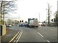 Traffic lights at the junction of Euxton Lane and Preston Road