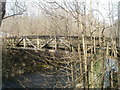 Side view of wooden bridge above Ebbw River, Newbridge 