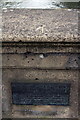 Plaque and benchmark on SE parapet of the 1925 Witney Bridge