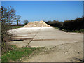 Lime fertilizer on hardstanding by Burnthouse Lane, Salle