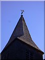 Spire with weathercock on Busbridge church