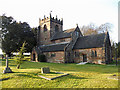 Broughton church as the Sun starts to set