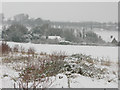 Snowy scene from footpath