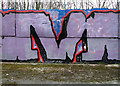 Graffiti in abandoned recreation ground in Eaton, Norwich