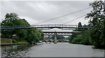 SO8455 : River Severn Bridges approaching Worcester by Roger  D Kidd
