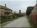 Looking from Coombes Farm down to the telephone box