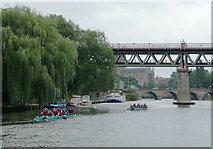 SO8455 : River Severn approaching Worcester by Roger  D Kidd
