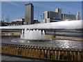 Sheffield: fountain and metal wall