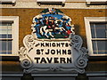 Sign for the former Knights of St. Johns Tavern, Queen