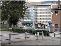 TL1898 : Peterborough District Hospital main entrance by Michael Trolove
